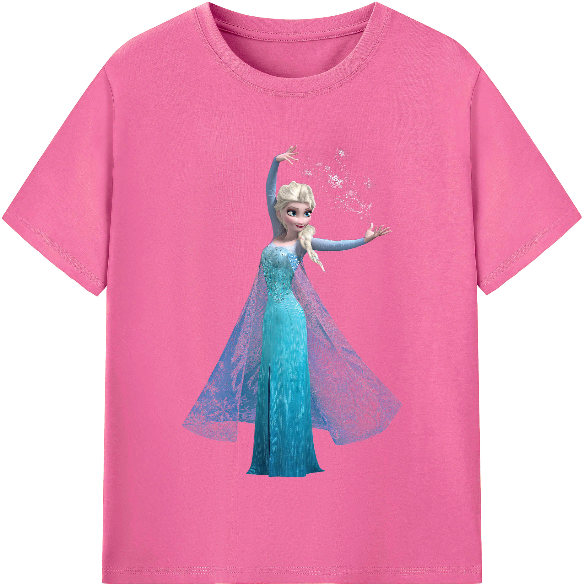 （画像用） アナと雪の女王 アンナ エルサ Frozen Anna Elsa レディースカジュアルプリントTシャツ（綿100％）